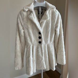 Beautiful Cream Fuzzy Coat